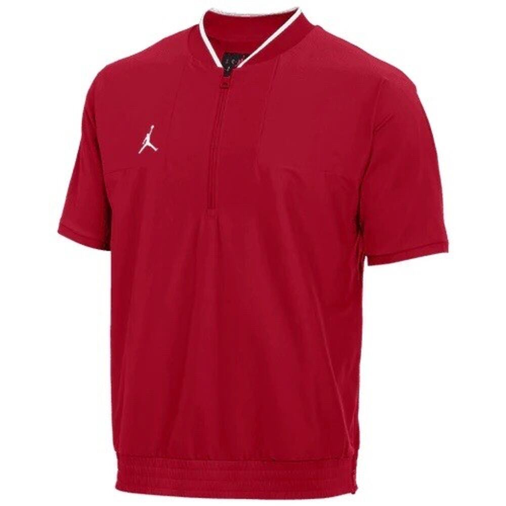 Jordan Team Lightweight Nylon Coaches Jacket Mens M Crimson 1/2 Zip CV5858-613